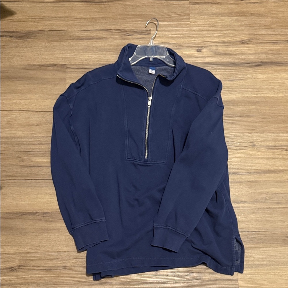 Old Navy Women's Navy Blue Zip-Up Top